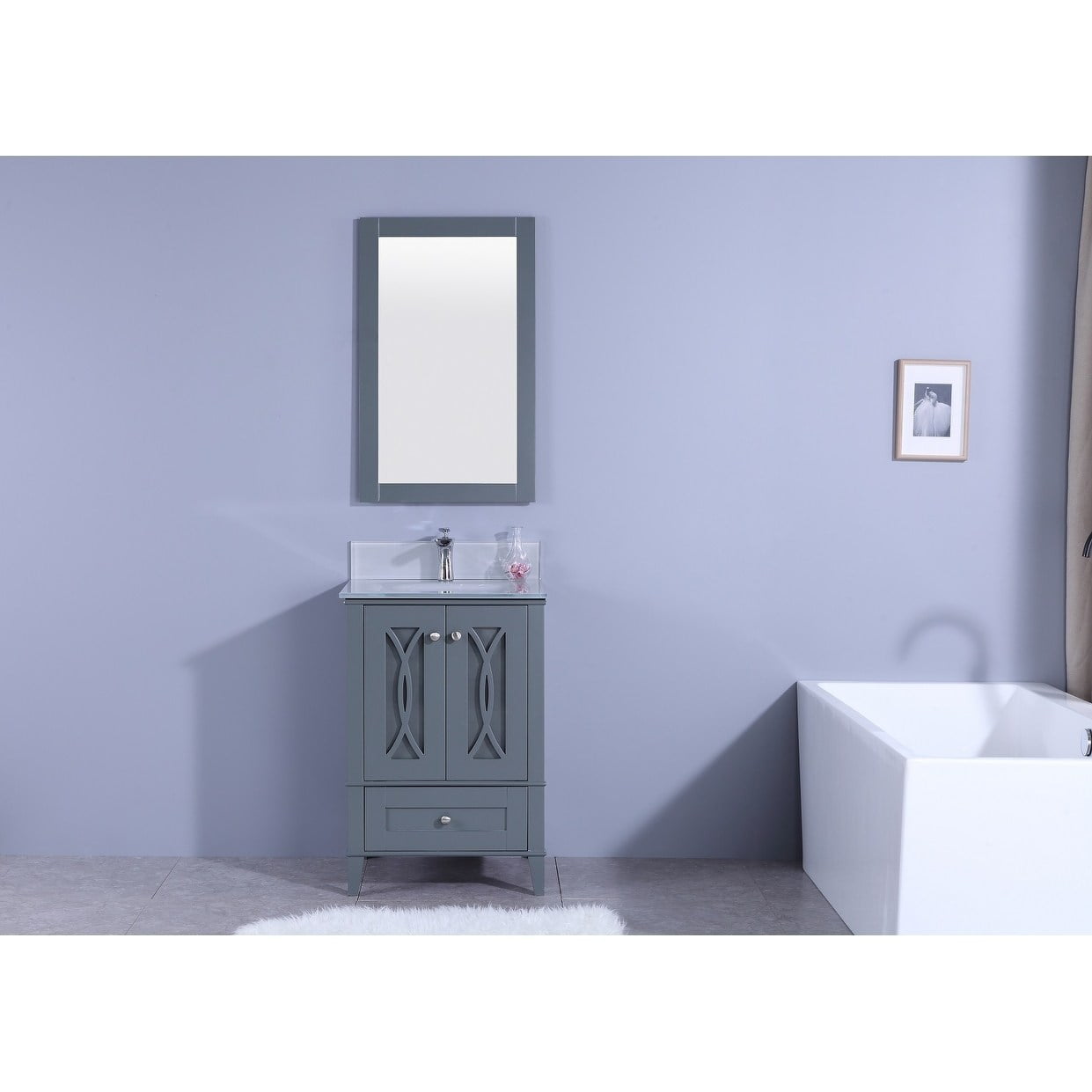 Legion Wt7424 Gg 35 5 X 22 24 In Sink Vanity With Mirror Legion Wt7424 Gg 35 5 X 22 24 In Sink Vanity With Mirror Without Faucet 44 Gray Com