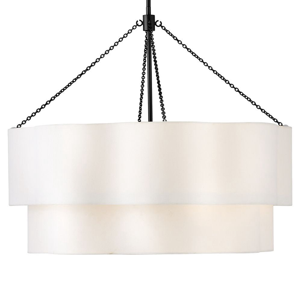 47735BK Hinkley Lighting Gwen - 40W 8 LED Medium Drum Chandelier-27.75 Inch Tall and 32 Inch Wide-Black Finish