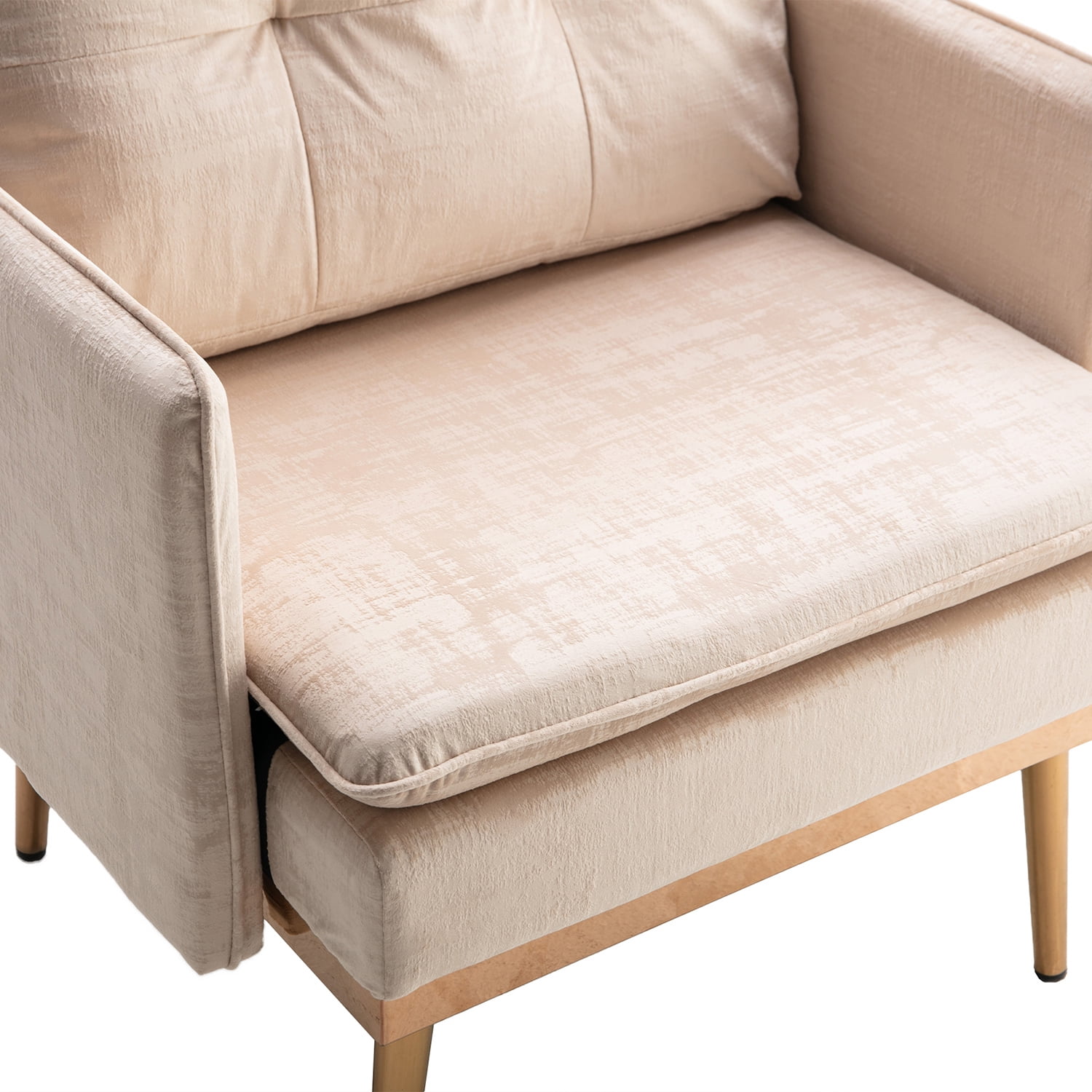 Kepooman Contemporary Lounge Chair, Leisure Sofa Chair with Armrests for Living Room, Bedroom, White Kepooman Contemporary Lounge Chair, Leisure Sofa Chair with Armrests for Living Room, Bedroom, White