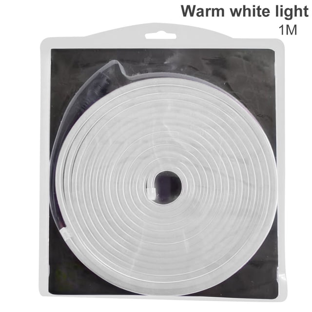 Injueey FangNymph, 12V, luces Led flexibles, tira de luces de neón a rayas para habitación, suaves decorativos, lámparas impermeables, banda para Iluminación y accesorios luz blanca cálida 1M Injueey HA001069-02