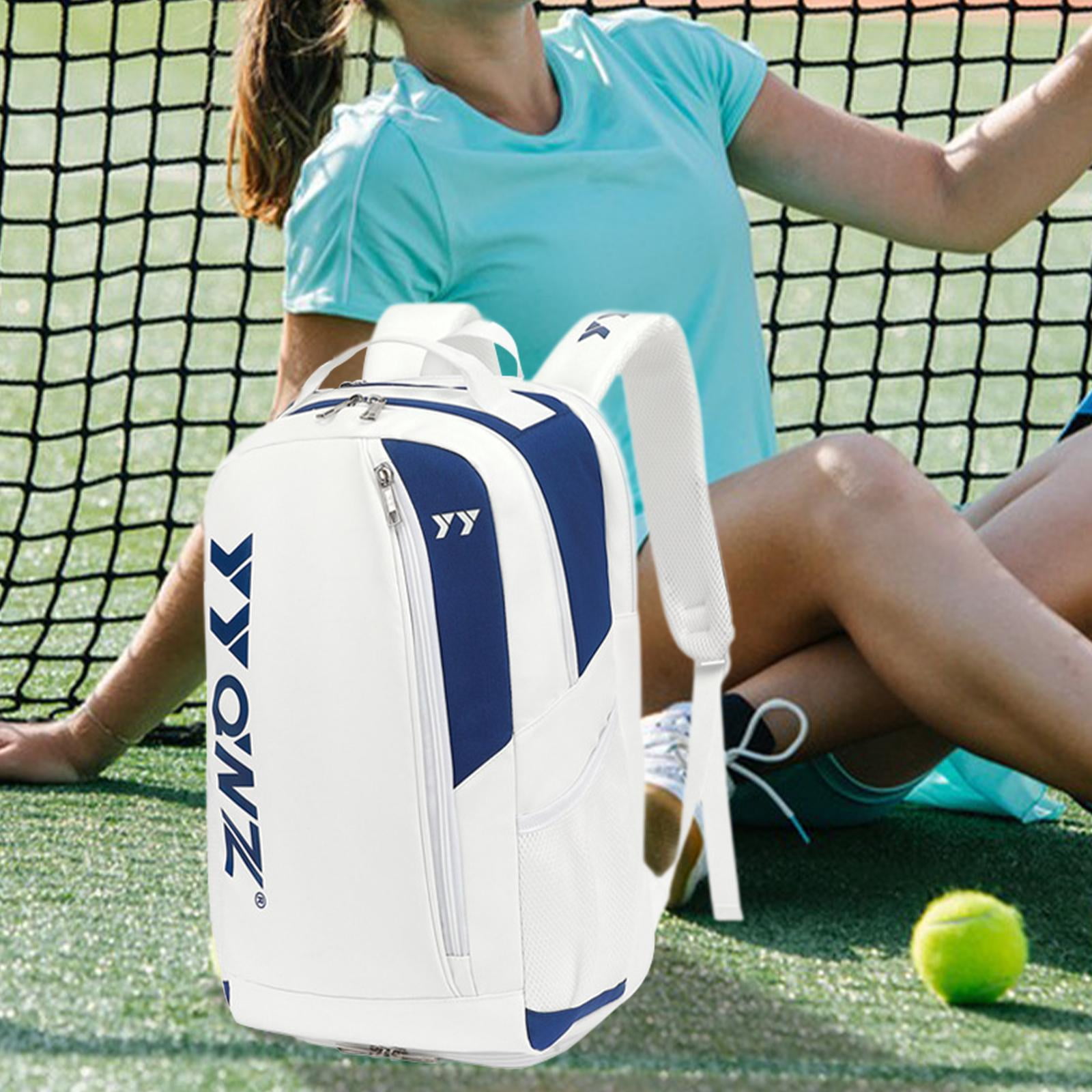 GARENDE Badminton Bag Backpack Shoulder Bag Tennis Rackets Bag for Badminton Rackets White Dark Blue