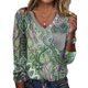thumbnail image 1 of Camiseta de mujer con cuello en V, camiseta étnica, blusa tipo túnica de moda, jersey de mujer, Tops sueltos de manga larga, 1 of 2