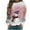Pink, variant on Christmas Sweatshirts for Women Gift Christmas Trees Snowflake Snowman Reindeer Sequined Print Blouse Long Sleeve T Shi rts for Women