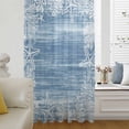 thumbnail image 2 of Blue Coastal Nautical Sheer Curtains 72 Inches Long, Summer Ocean Sea Waves Starfish Coral Light Filering Curtains, Breathable Simi Curtain Privacy Drapes for Living Room Bedroom Window Treatment, 2 of 5