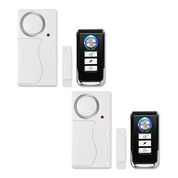 GREENCYCLE 2 Set (2 Remote,2 Alarm) Multi-function Wireless Anti-Theft Remote Control Burglar Alert Door Window Security Alarms Emergency Magnetic Sensor Chime Door Alarm