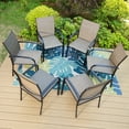 thumbnail image 2 of MF Studio 7-Piece Outdoor Patio Dining Set with Rectangle Steel Table & Textilene Chairs for 6-Person, Black & Brown, 2 of 15