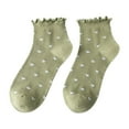 thumbnail image 3 of Stockings Casual Sailor Socks With Lace Trim Heart Pattern Lightweight Comfort for Everyday Wear on Spring and Fall, 3 of 3