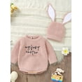thumbnail image 6 of Okbabeha My First Easter Baby Girl Boy Outfit Newborn Knit Sweater Romper Long Sleeve Pullover Top Sweatshirt Romper Bunny Ear Hats 2Pcs Infant Girl Easter Clothes, 6 of 8