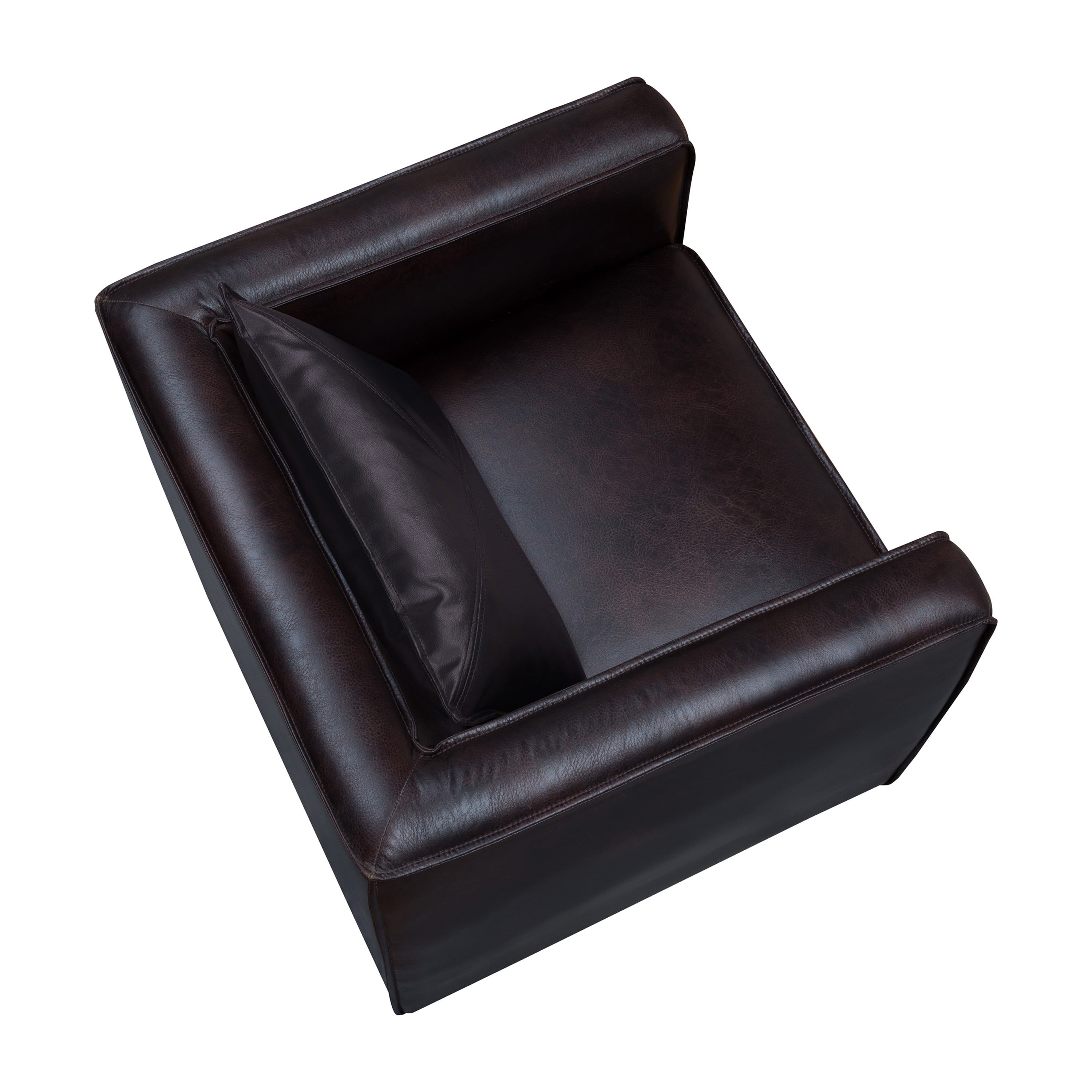 Furniture of America Contemporary Faux Leather Tureo Accent Chair, Brown