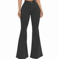 thumbnail image 3 of Gibobby Jeans dama Pantalones sueltos de mezclilla de pierna ancha de cintura alta informales acampanados para mujer(Negro,XL), 3 of 5