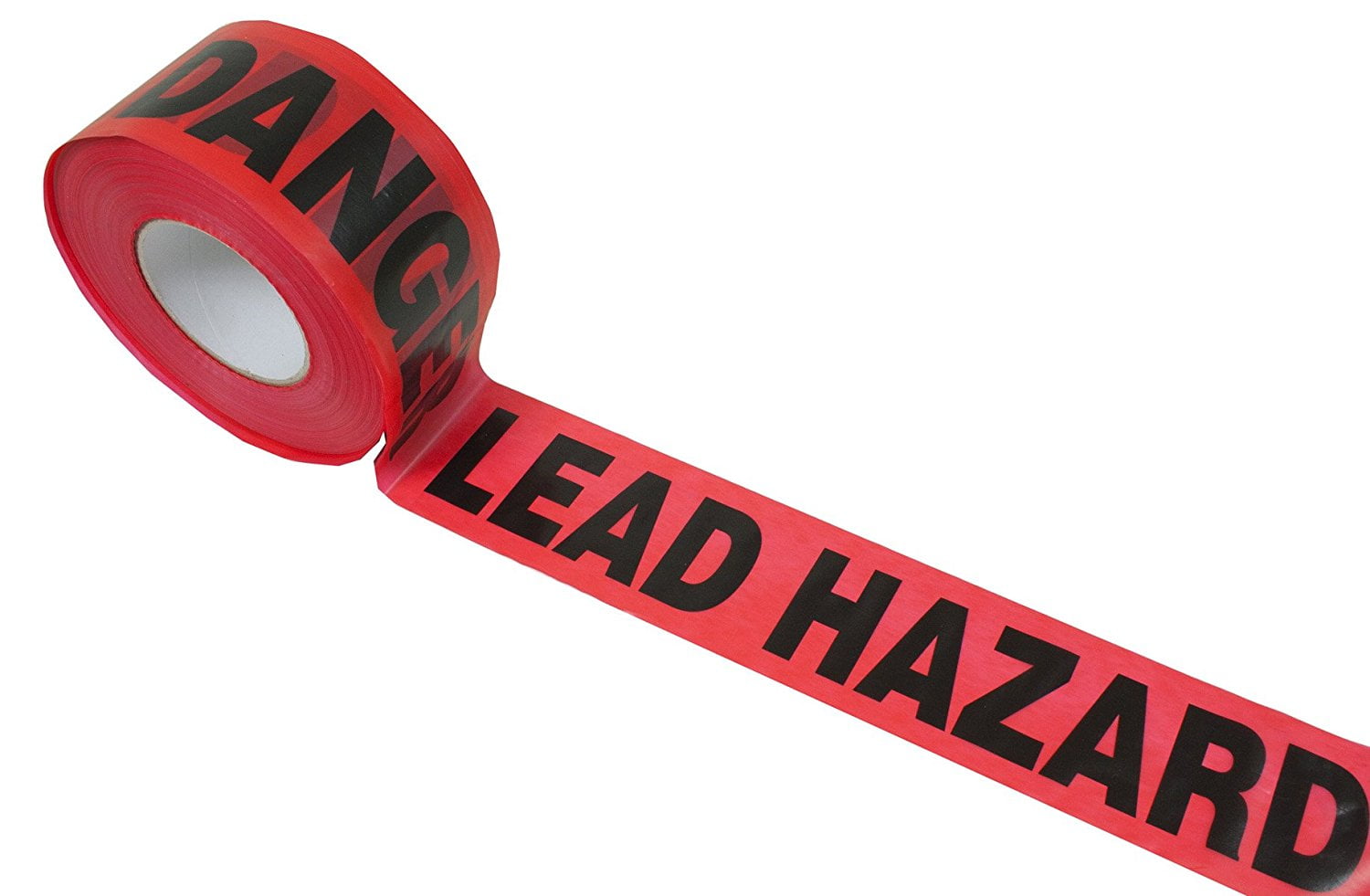 DANGER LEAD HAZARD Safety Tape Merco 3in x 1000ft x 3 mil Red/Black