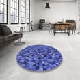 thumbnail image 4 of Ahgly Company Tapis d'Intérieur Lavables en Machine, Ronds, Transitionnels, Bleu Ardoise, Ronds de 6', 4 of 7