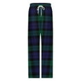 thumbnail image 4 of Modern Cute Blue And Green Plaid Women's Pajamas Pajama Pants Women's Sleepwear Lounge Sleep Bottoms Stretch with Pockets, 4 of 7