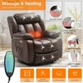 thumbnail image 2 of Dual Motor Real Leather Infinite Position Lift Recliner Chair for Elderly with Massage and Heating, Brown, 2 of 9