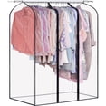 thumbnail image 2 of MISSLO 60 Inch Clear Garment Rack Cover Extra Long Garment Bag for Closet Storage Dustproof Clothes Rail Cover Hanging Protector for Coat, Suit, Dress, 2 of 8