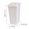 thumbnail image 3 of Mini Trash Can with Lid Swing Top Small Trash Can Pen Holder for Car Bedroom Office Desktop  White, 3 of 7