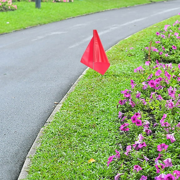 ROSENICE 30Pcs Triangular Marking Flags for Outdoor Landscaping in Red