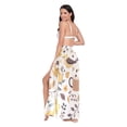 thumbnail image 3 of FORMRS Womens Long Sarong Beach Wrap Semi-Sheer Bikini Skirt Bathing Swimsuit Cover Up, Beige Birds Floral, 3 of 7