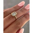 thumbnail image 3 of Jewelerix Beautiful 14K Yellow Gold Vermeil Valentine Day Ring Bezel Radiant Cut Engagement Ring Moissanite Diamond Weddings Ring, 3 of 5