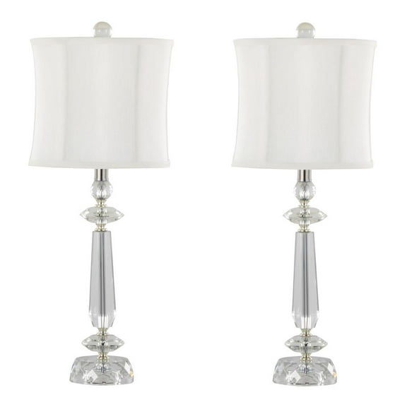 LumiSource Clear Karat 25.5" Crystal Table Lamp - Set of 2