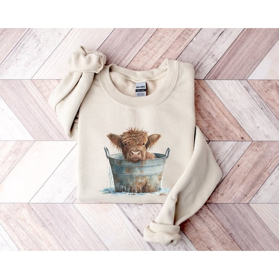 Highland Cow Sweatshirt, Highland Cow Crewneck, Farmer Winter Holiday Sweatshirt - Sizes S-5XL ,The Orange Shop