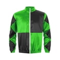 thumbnail image 4 of Oyolan Veste de Course pour Hommes avec Fermeture Éclair avant en Satin Vert&Noir G, 4 of 7