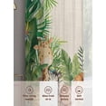 thumbnail image 6 of Tropical Botanical Sheer Curtains 2 Panels Set Cute Zebra Lion Monkey Cartoon Elephant Giraffes Sheer Window Curtains Light Filtering Rod Pocket Voile Drapes for Bedroom Living Room 52"x45", 6 of 9
