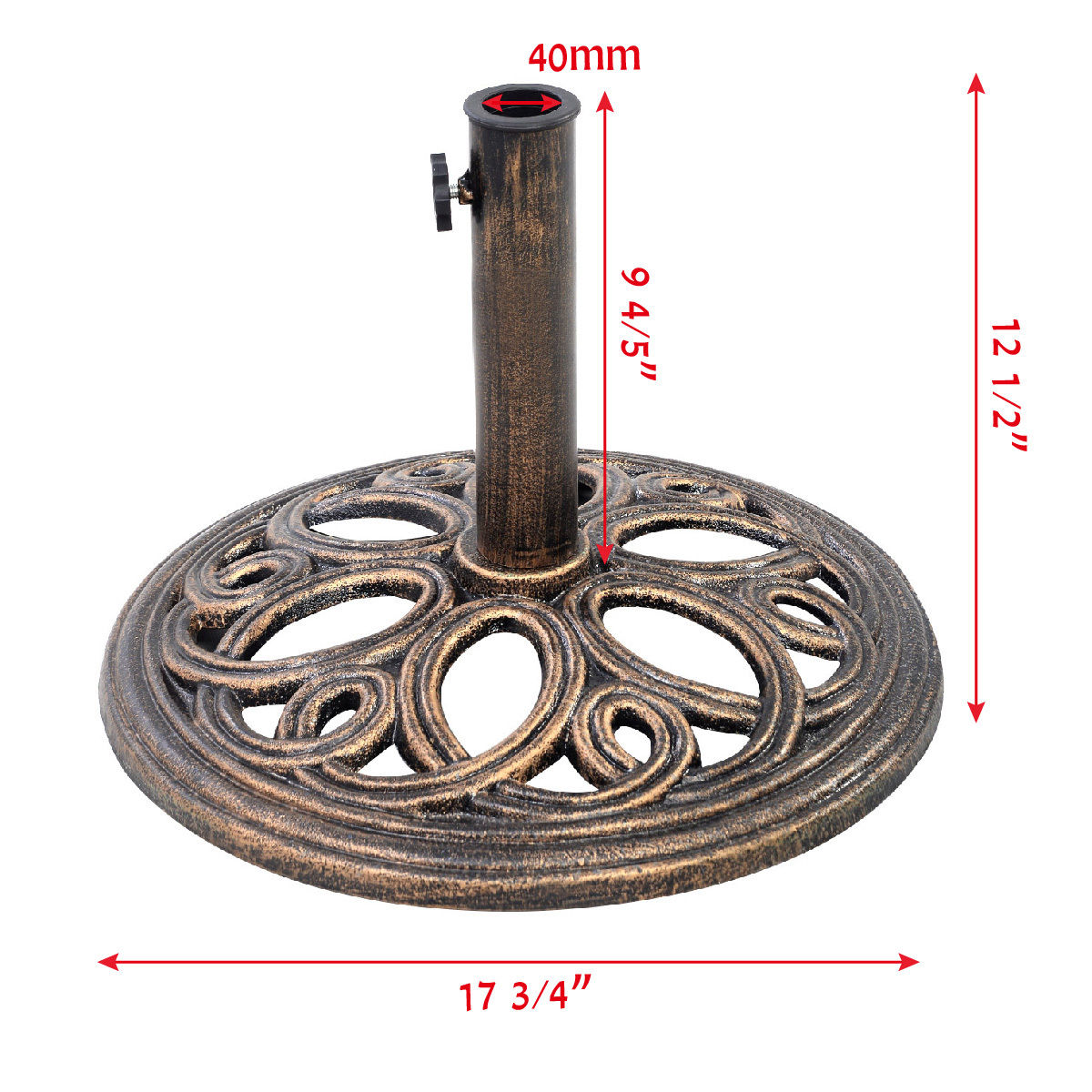 Gymax 23 LBS Patio Outdoor Round Umbrella Base Stand Cast Iron