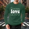 thumbnail image 7 of EchfiProm Mens T shirts Long Sleeve Shirts Army Green Valentine Waffle Crewneck Tops for Adult Love L, 7 of 7