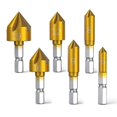 thumbnail image 1 of Countersink Drill Bit, Countersink Drill Bit Set with 82 Degree Center Countersink Bits for Wood Quick Change Bit 6mm - 19mm 6 Pcs, 1 of 5
