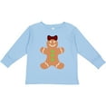 thumbnail image 3 of Inktastic Cute Gingerbread Girl with Red Plaid Bow Boys or Girls Long Sleeve Toddler T-Shirt, 3 of 5