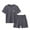Grey, variant on Krdevn Kids' Pajama Set, Soft Short Sleeve T-Shirt & Shorts, Comfortable Homewear Loungewear for Daily Wear & Relaxation,6-7 Years