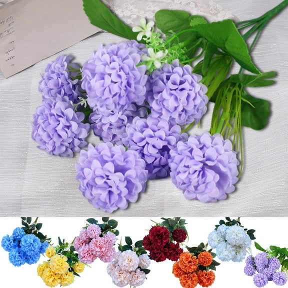 HengDidi Hydrangea Artificial Flowers for Year-Round Decor, Large Artificial Floral Cluster with Multicolor Petals, Realistic Indoor Outdoor Home Office Centerpiece (1PC)