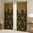 thumbnail image 2 of Manfei Retro Damask Print Blackout Curtains Set of 2 (52x84 Each),Vintage Baroque Flower Window Curtains,Black bohemian Flowers Curtains and Drapes For Men Women,Ultra Soft Home Decor, 2 of 6