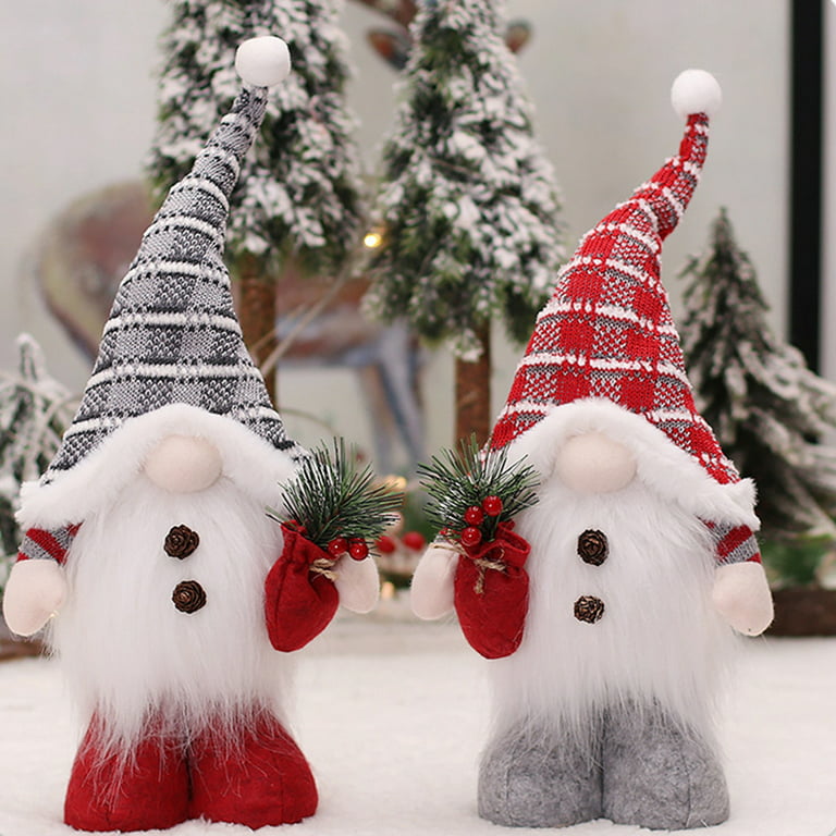 Gnome Christmas Decorations with Led Light, Handmade Plush Swedish Tomte  Gnomes, Scandinavian Santa Elf Table Ornaments, Nordic Nisse Figurine  Holiday Decor Gift 