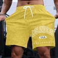thumbnail image 2 of Pantalones cortos casuales con estampado de letras estilo urbano para hombre, ligeramente elásticos, de poliéster, 2 of 4