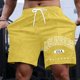 thumbnail image 2 of Pantalones cortos casuales con estampado de letras estilo urbano para hombre, ligeramente elásticos, de poliéster, 2 of 4