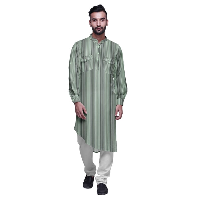 Atasi Kurta Imprimée Col Mandarin Décontractée Chemise Ethnique Longue Kurta Asymétrique