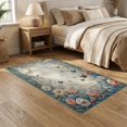 thumbnail image 2 of ODIKA 5'x7' Washable Area Rug Vintage Butterfly Bouquet Delicate Petal Border Scattered Boho for Dining Room, Under Table, Home Office, Non-Slip Chair-Friendly, 2 of 7