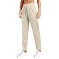 thumbnail image 5 of Womens Sweatpants Casual Solid Color Loose Quick Dry Silk Pants with Drawstring Comfortable Lightweight Fall Soprts Joggers for Women Beige XXL, 5 of 5