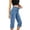 A-Blue796, variant on Women's High Rise Capri Jeans Stretchy Fold Waist Jeans Weekend Casual Cropped Bottoms