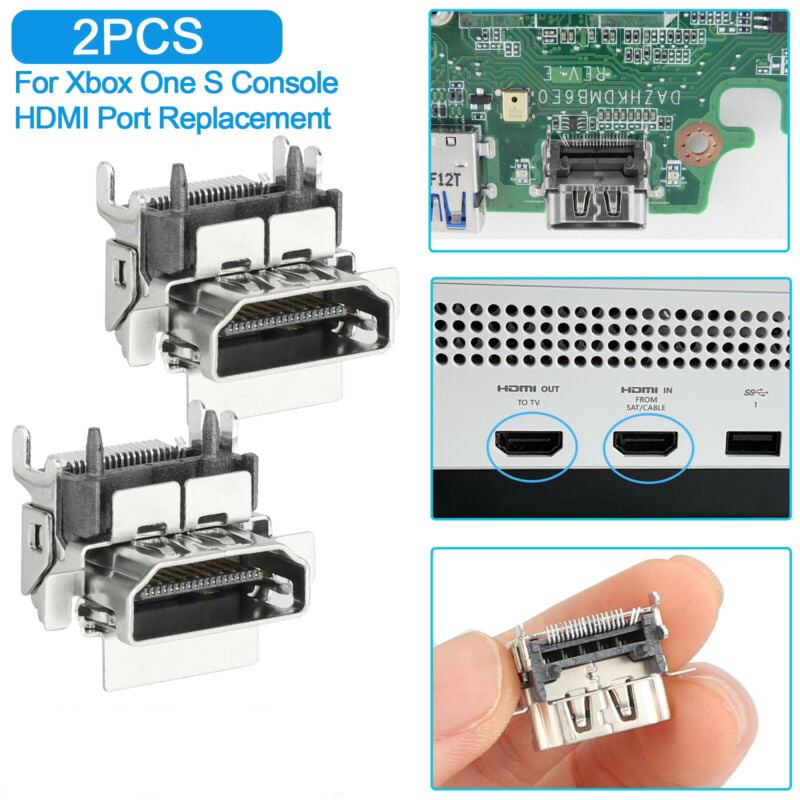 2Pcs Hdmi Port Connector Socket Replacement Microsoft Xbox One (Slim) - Walmart.com