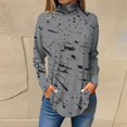 thumbnail image 2 of FAIWAD Plus Size Tops for Women Long Sleeve Round Neck Print Slim Stretch Pullover Tops, 2 of 4