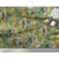 thumbnail image 2 of Soimoi Poly Georgette Fabric Leaves & Toucan Bird Printed Fabric 1 Yard 52 Inch Wide, 2 of 3