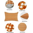 thumbnail image 5 of 2 Packs Decorative Cotton Throw Pillow Covers, Orange Caramel Check Plaid 12 x 20 Inch Rectangle Reversible Soft Cushion Case for Couch Bedroom Sofa Living Room Chair Car, 5 of 6