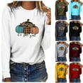 thumbnail image 4 of EQWLJWE Chemises à Manches Longues pour Femmes Tsummer C'est l'Automne Yall Femme Col Rond Imprimé Pull Tops Blouse à Manches Longues Vêtements d'Automne pour Femmes, 4 of 4