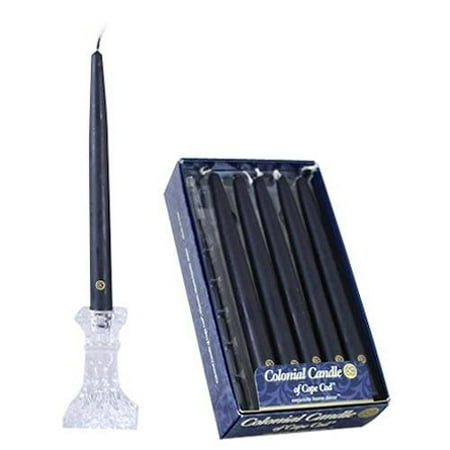 black candles by colonial candle 10 in handipt taper candles box of