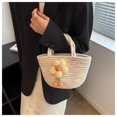 thumbnail image 4 of Xiao Hua Bolso de hombro tejido para mujer, bolso de mano y neceser, elegante bolso de playa de verano, 28 x 11 x 15 cm (multicolor)., 4 of 4