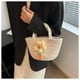 thumbnail image 4 of Granjero Gordo Bolso de mano tejido y bolsas de cosméticos, bolso de mano tejido elegante de playa de verano, bolso de hombro de 11.02 x 4.33 x 5.9 pulgadas (multicolor), 4 of 4