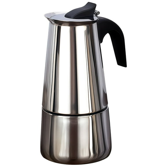 Moka Pot Stainless Steel, Stovetop Espresso Maker Stainless Steel, Stainless Steel Espresso Maker Stove Top, 20.3 fl oz / 600 ml Moka Pot for Induction Stove